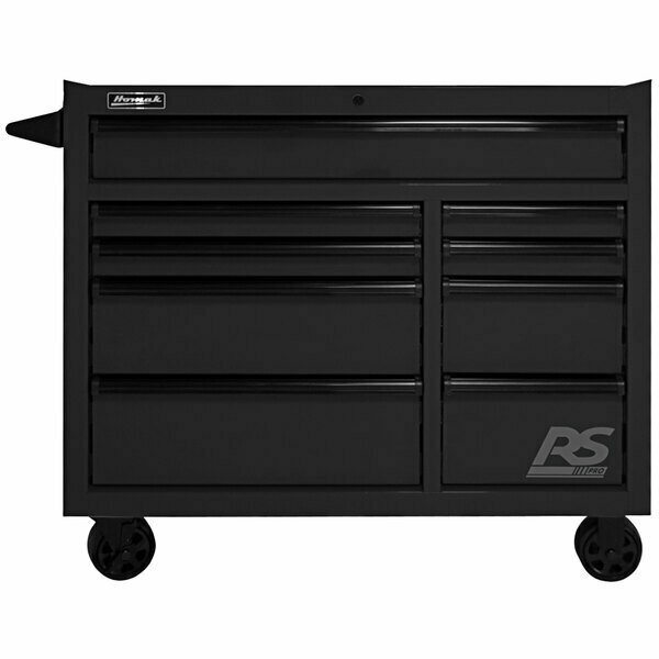 Homak RS Pro 41'' Black 9-Drawer Roller Cabinet BK04004193 571BK04004193